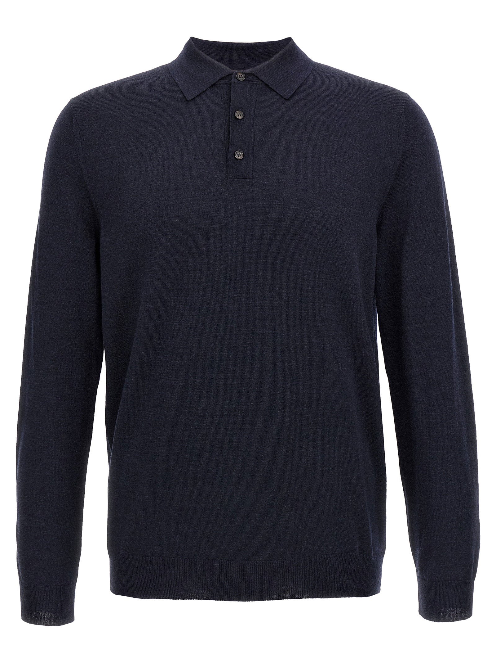 Zanone Virgin Wool Polo — Navy by Zanone