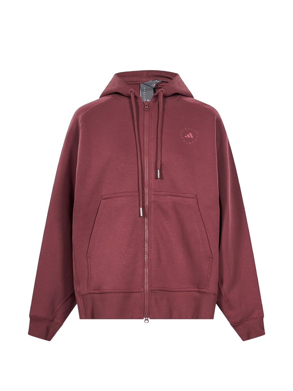 Adidas By Stella McCartney Cotton-Blend Hoodie — Burgundy by Adidas By Stella Mccartney