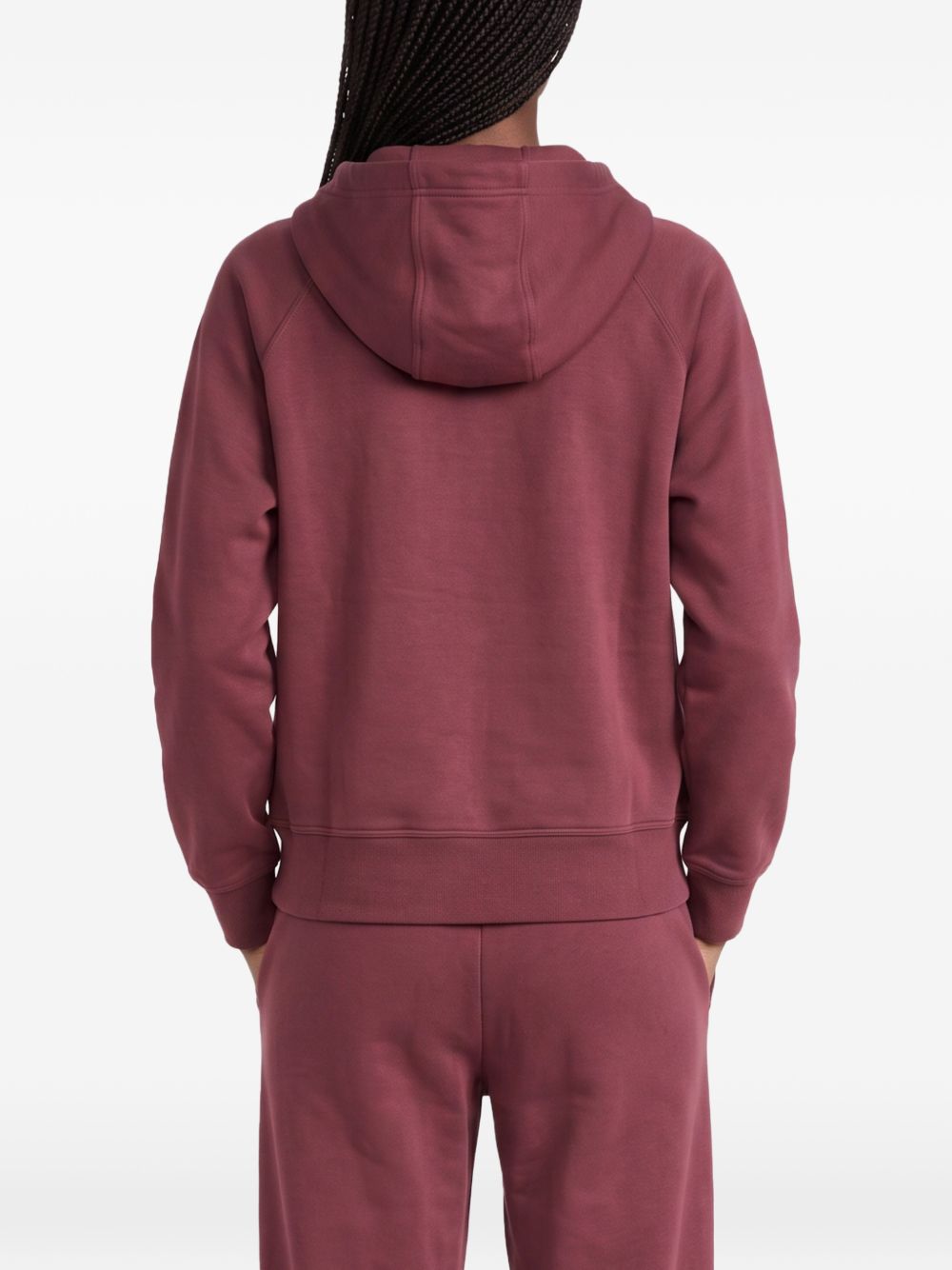 Adidas By Stella McCartney Cotton-Blend Hoodie — Burgundy, view 3