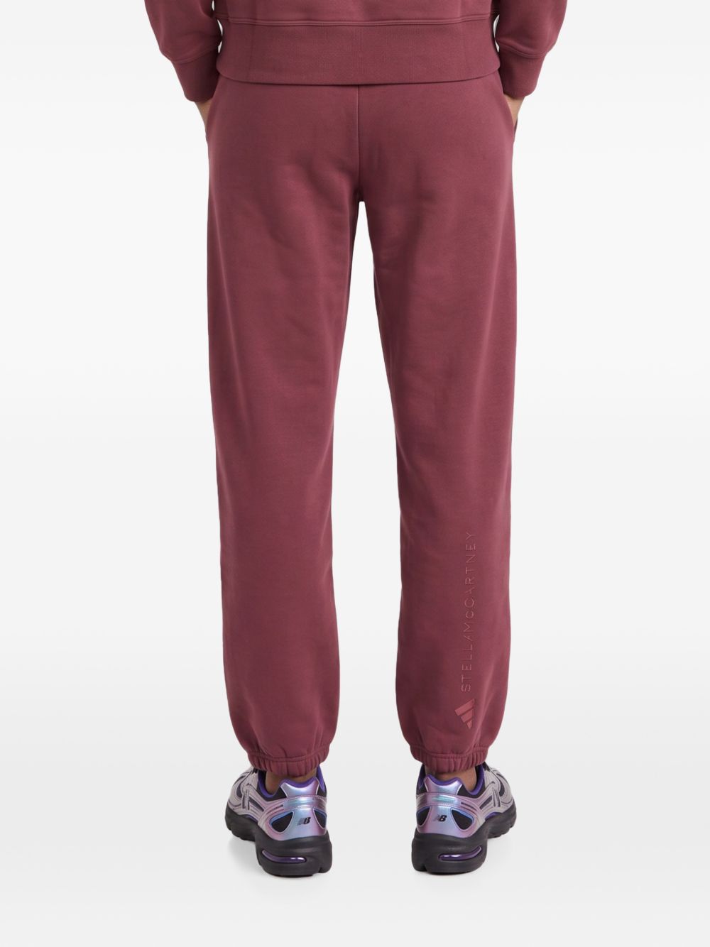 Adidas By Stella McCartney Cotton-Blend Logo Joggers — Burgundy, view 3