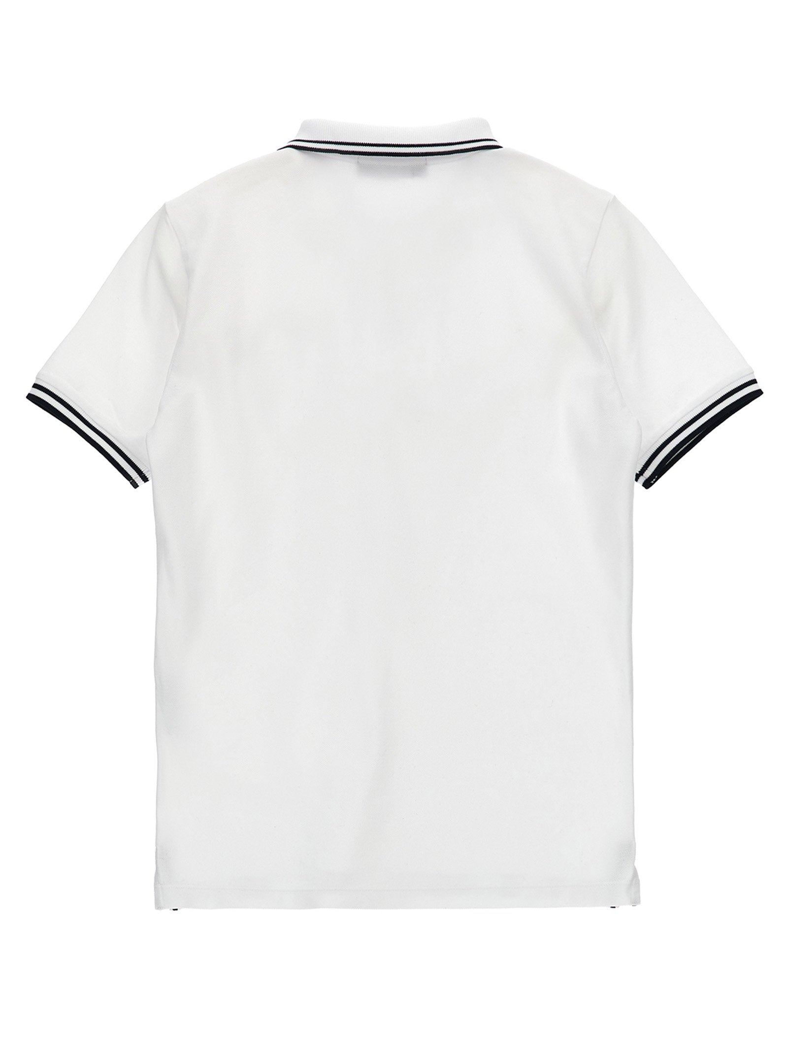 Stone Island Junior Compass Logo Piqué Polo Shirt — White, view 2