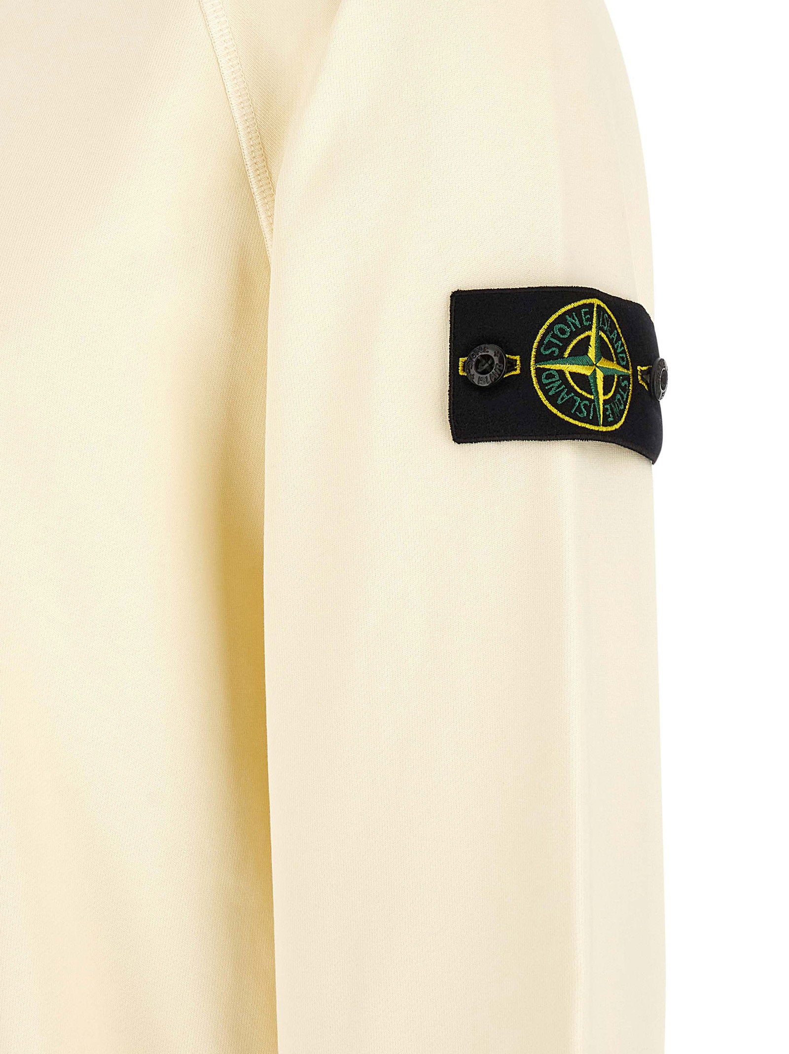 Stone Island Garment-Dyed Cotton Sweatshirt — Cream, view 5