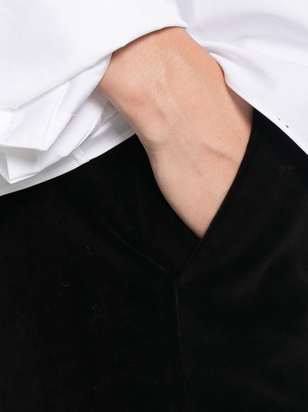 Circolo 1901 Velvet-Effect Cotton Trousers — Black, view 3