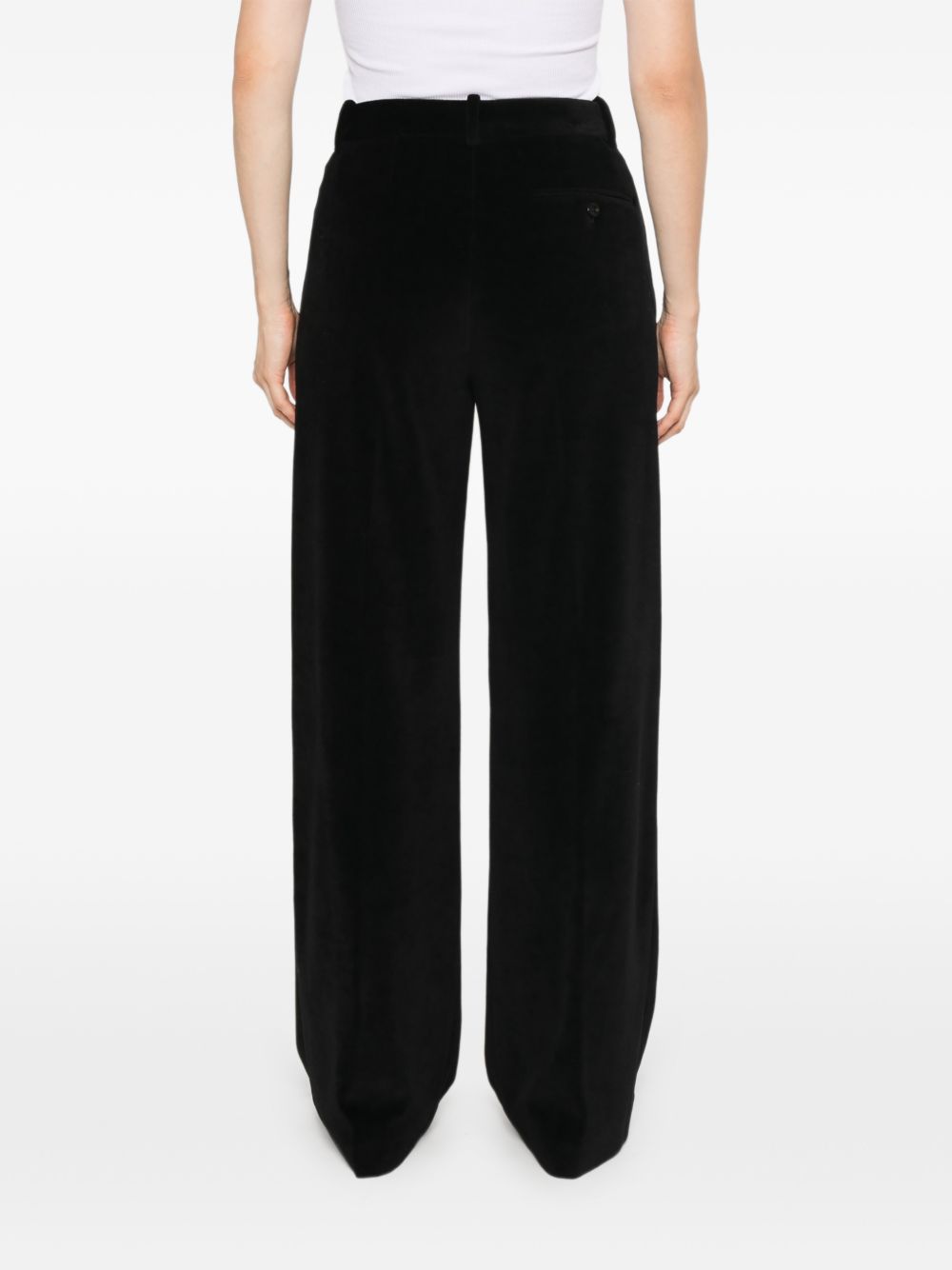 Circolo 1901 Velvet-Effect Cotton Trousers — Black, view 4