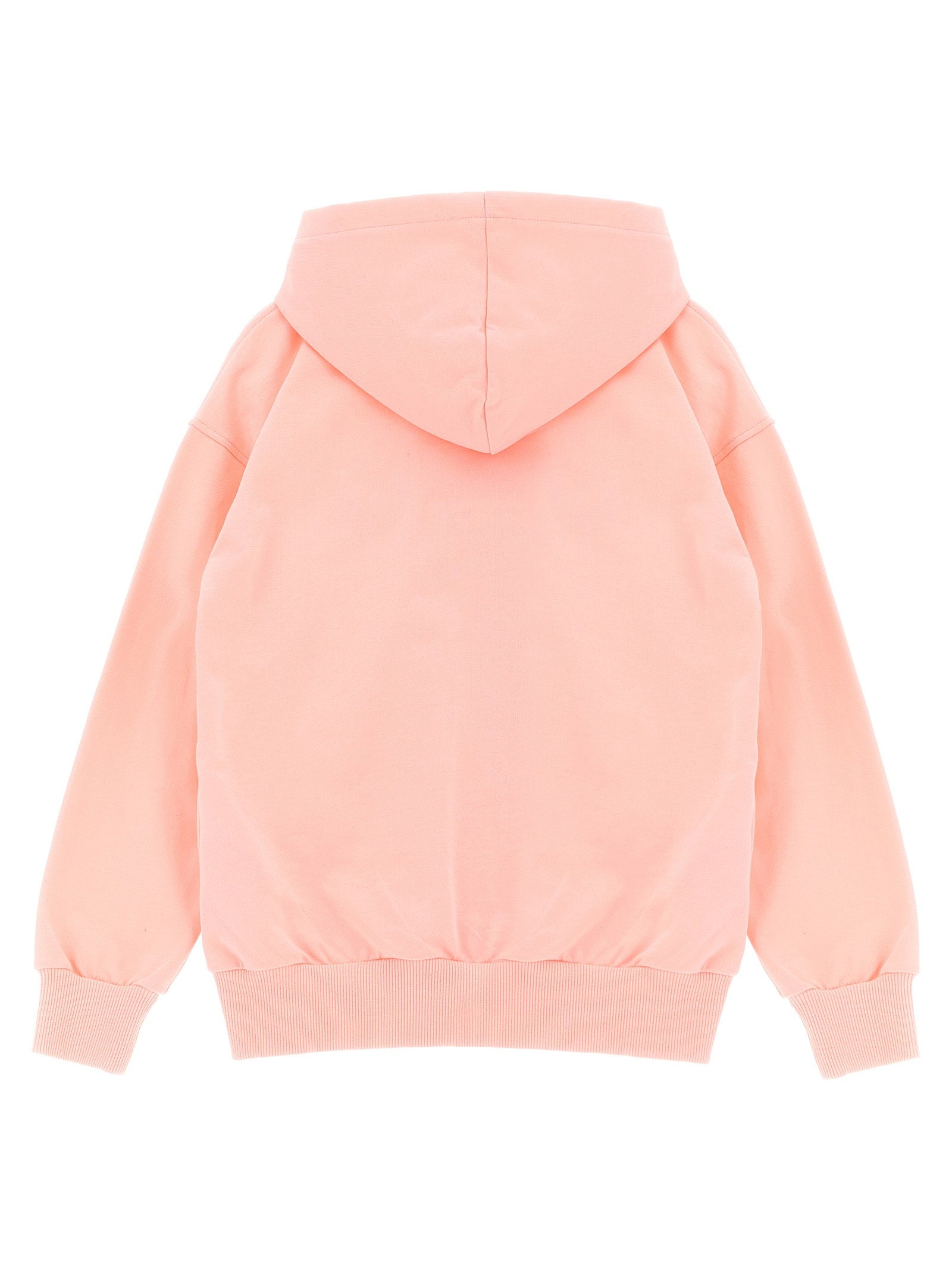 Moschino Kid Teen Teddy Bear-Embroidered Cotton Hoodie — Pink, view 2