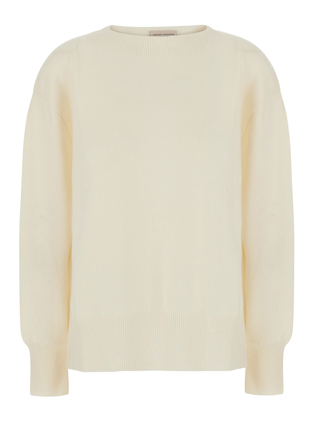 Semicouture Wool Cashmere Blend Sweater — White by Semicouture