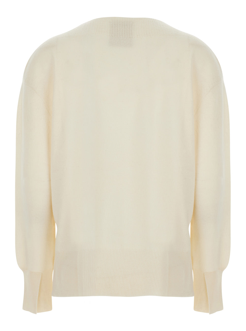 Semicouture Wool Cashmere Blend Sweater — White, view 2