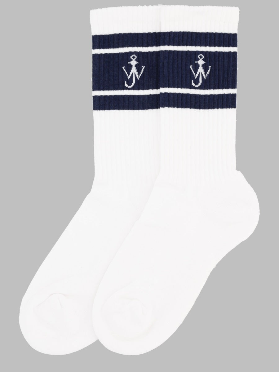 JW Anderson Logo Intarsia Socks — White by JW Anderson