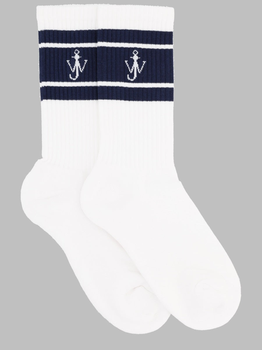 JW Anderson Logo Intarsia Socks — White, view 2