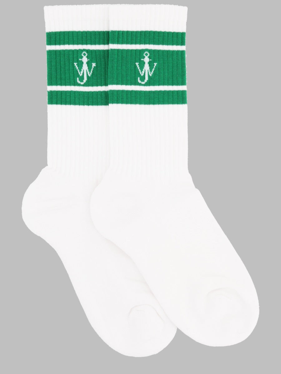 JW Anderson KW1530_YN0509024 Logo-Jacquard Cotton Blend Socks — White, view 2