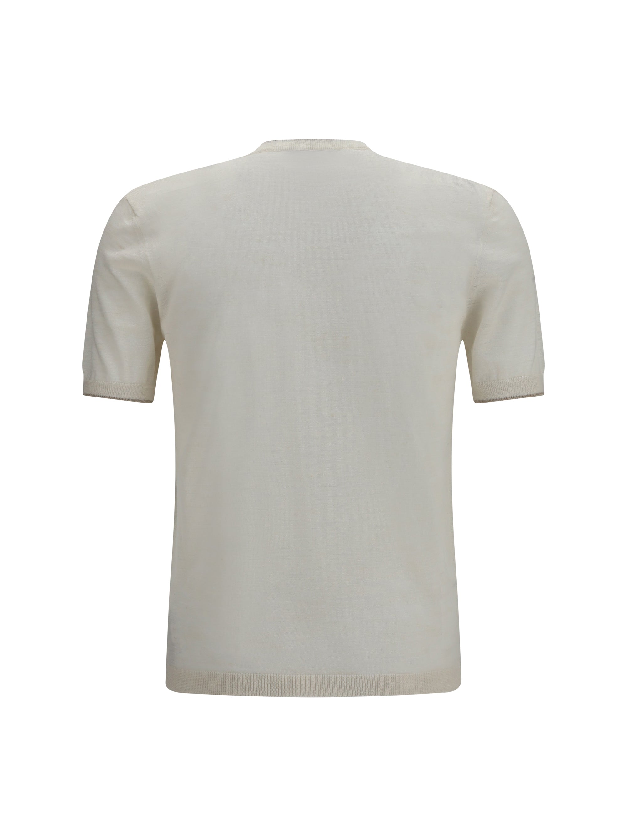 Brooksfield Linen Blend T-Shirt — White by Brooksfield