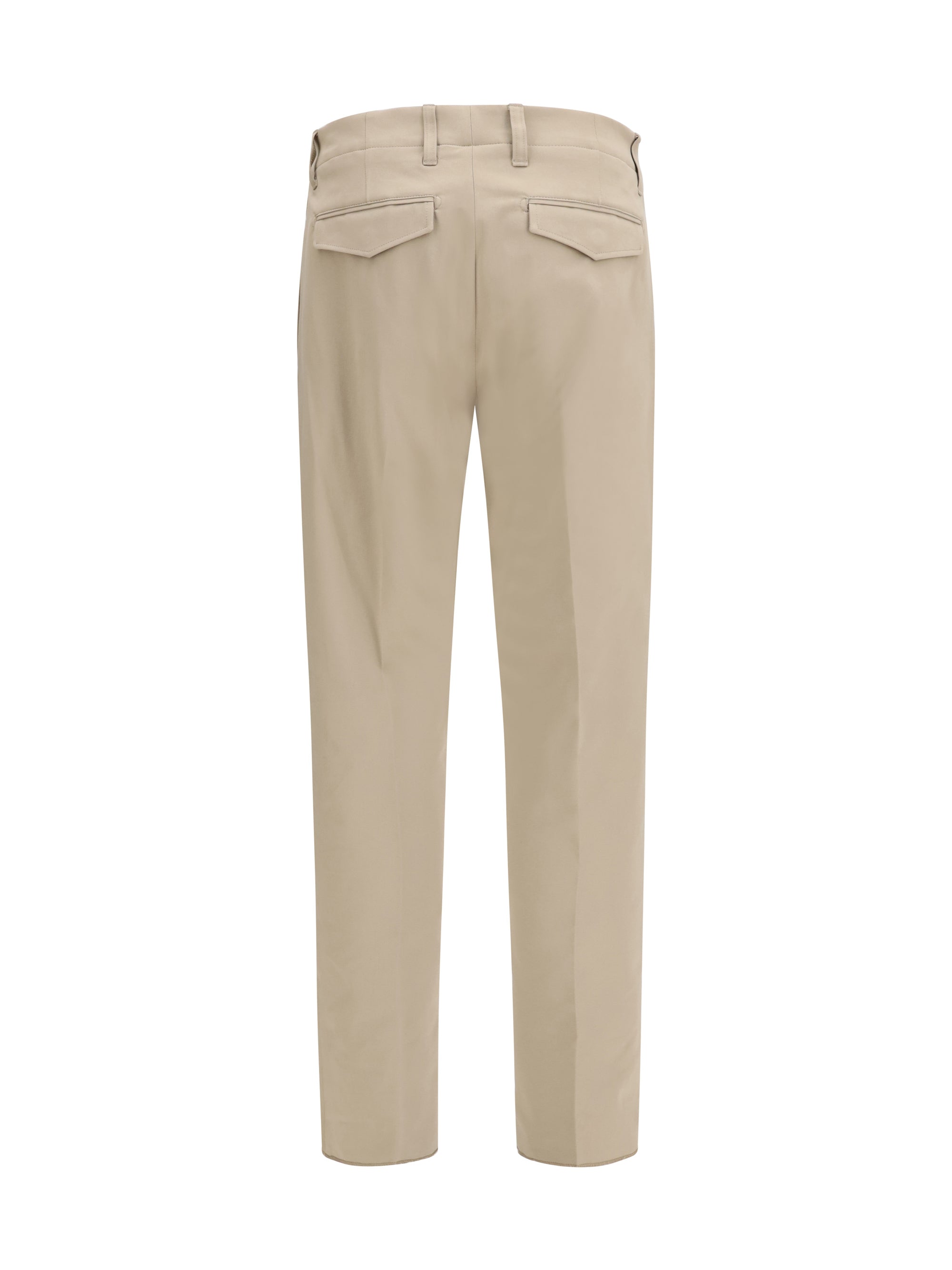 Lardini Cotton Trousers — Beige, view 2