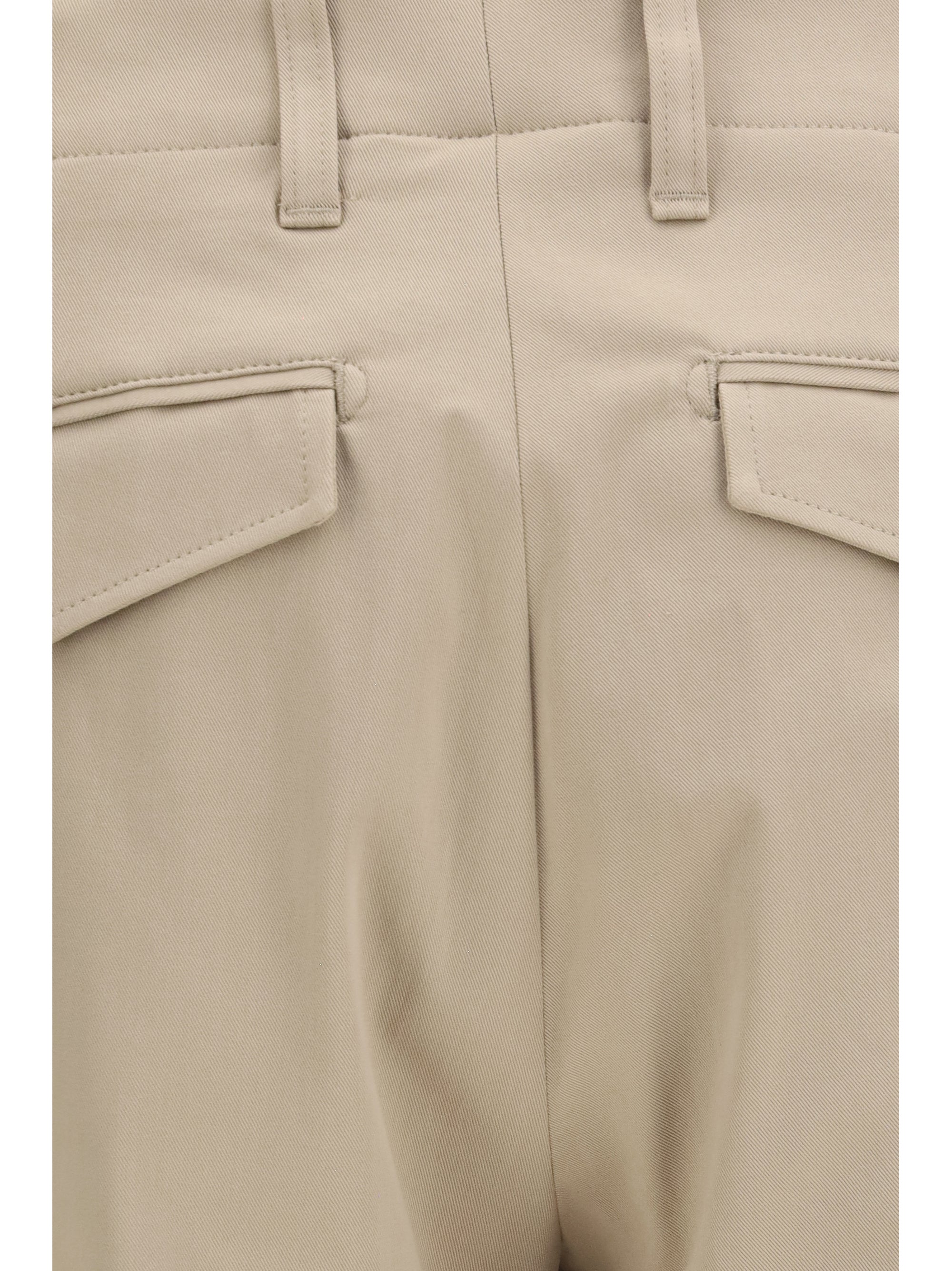 Lardini Cotton Trousers — Beige, view 3