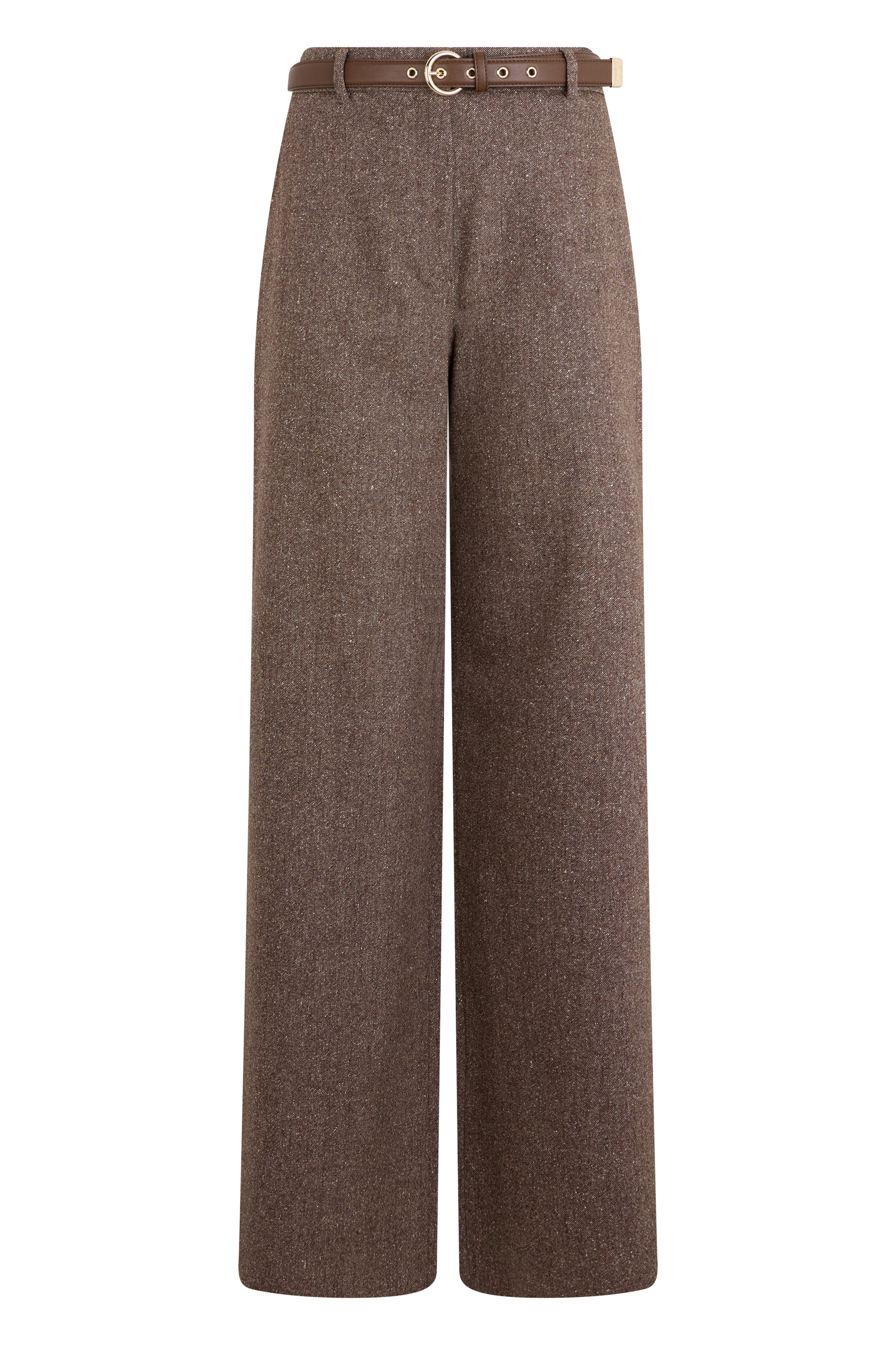 Max Mara Studio Virgin Wool Wide-Leg Trousers — Brown by Max Mara Studio