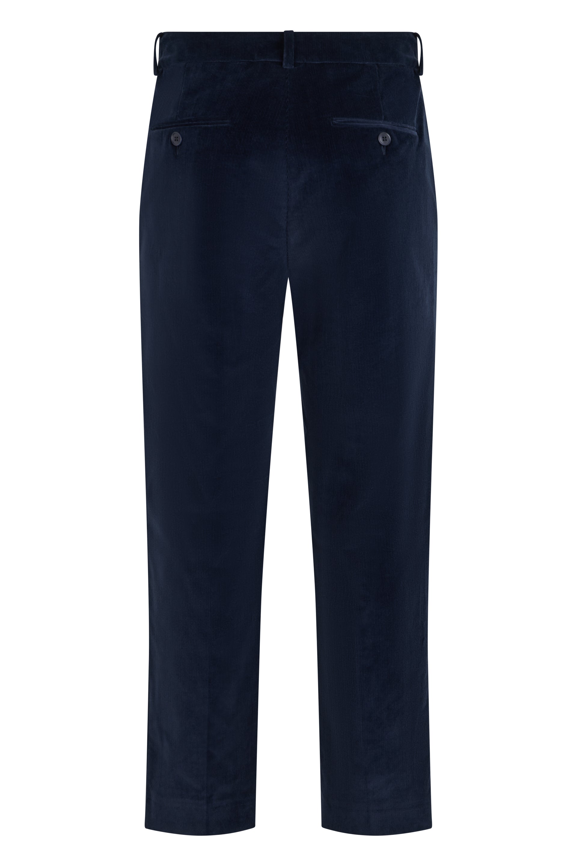 Weekend Max Mara Straight Cotton Velvet Trousers — Navy, view 2
