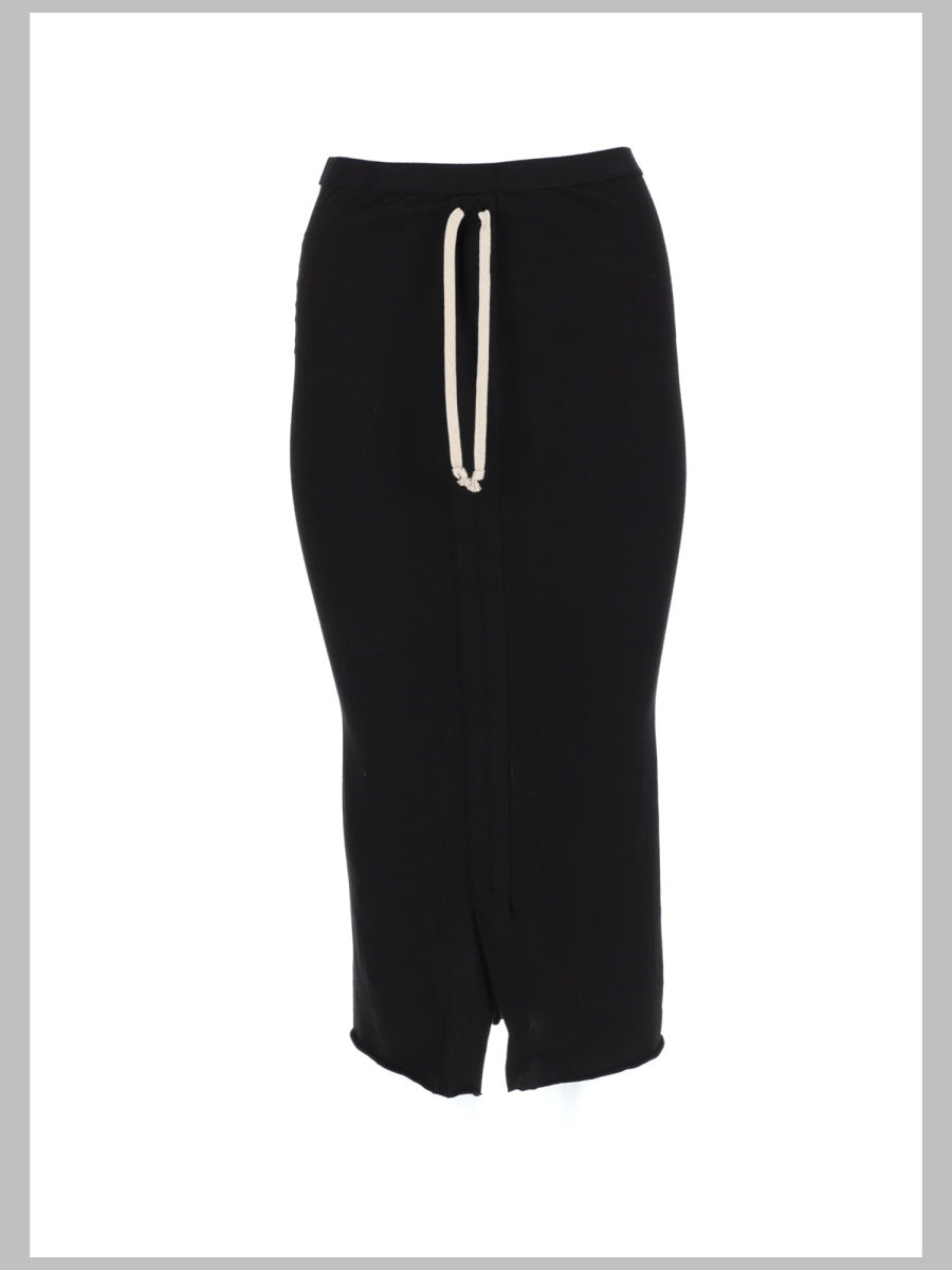 Rick Owens Drkshdw Cotton Midi Skirt — Black by Rick Owens Drkshdw