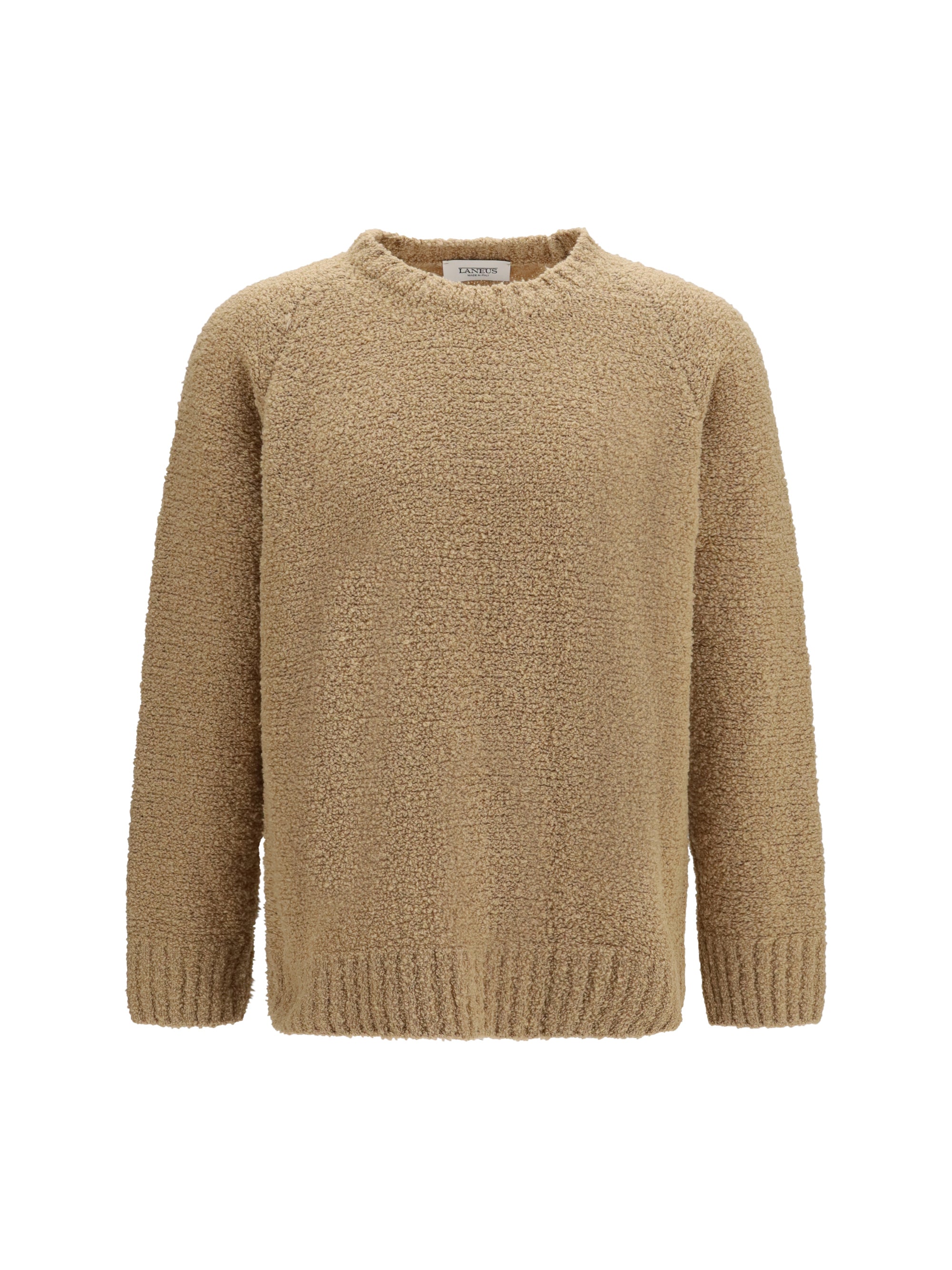 Laneus Wool-Blend Crewneck Sweater — Beige, view 3
