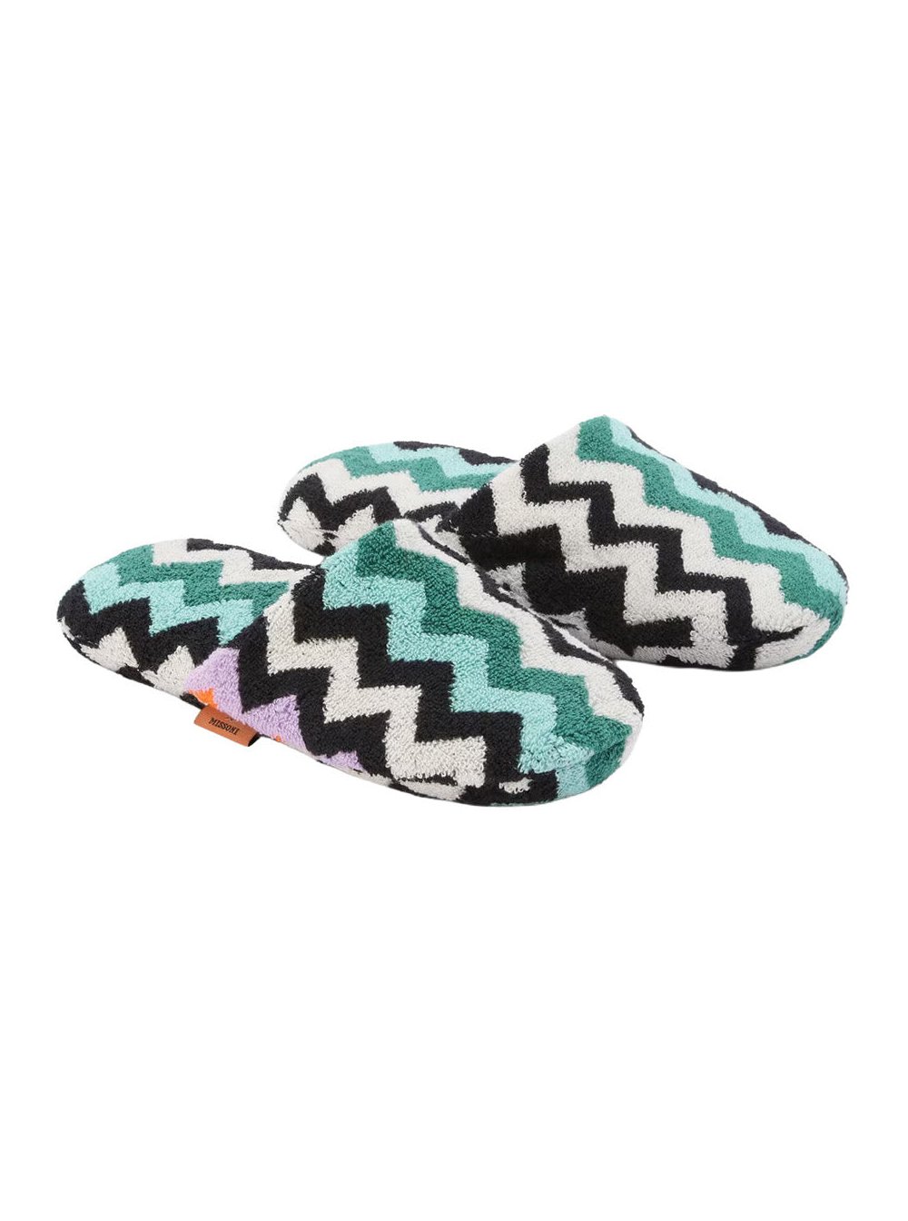 Missoni Home Chevron-Knit Fabric Slippers — Multicolor, view 2