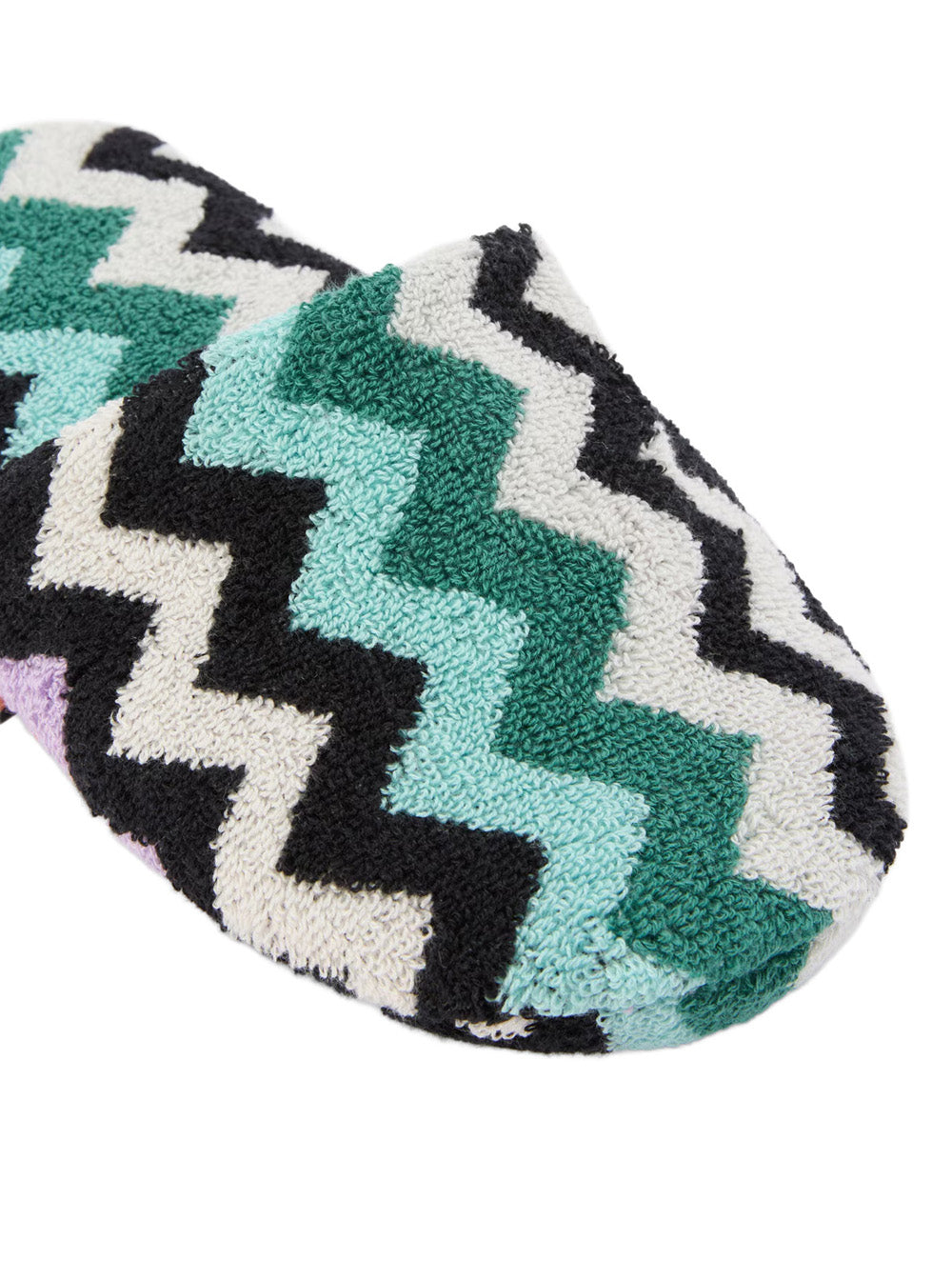 Missoni Home Chevron-Knit Fabric Slippers — Multicolor, view 3