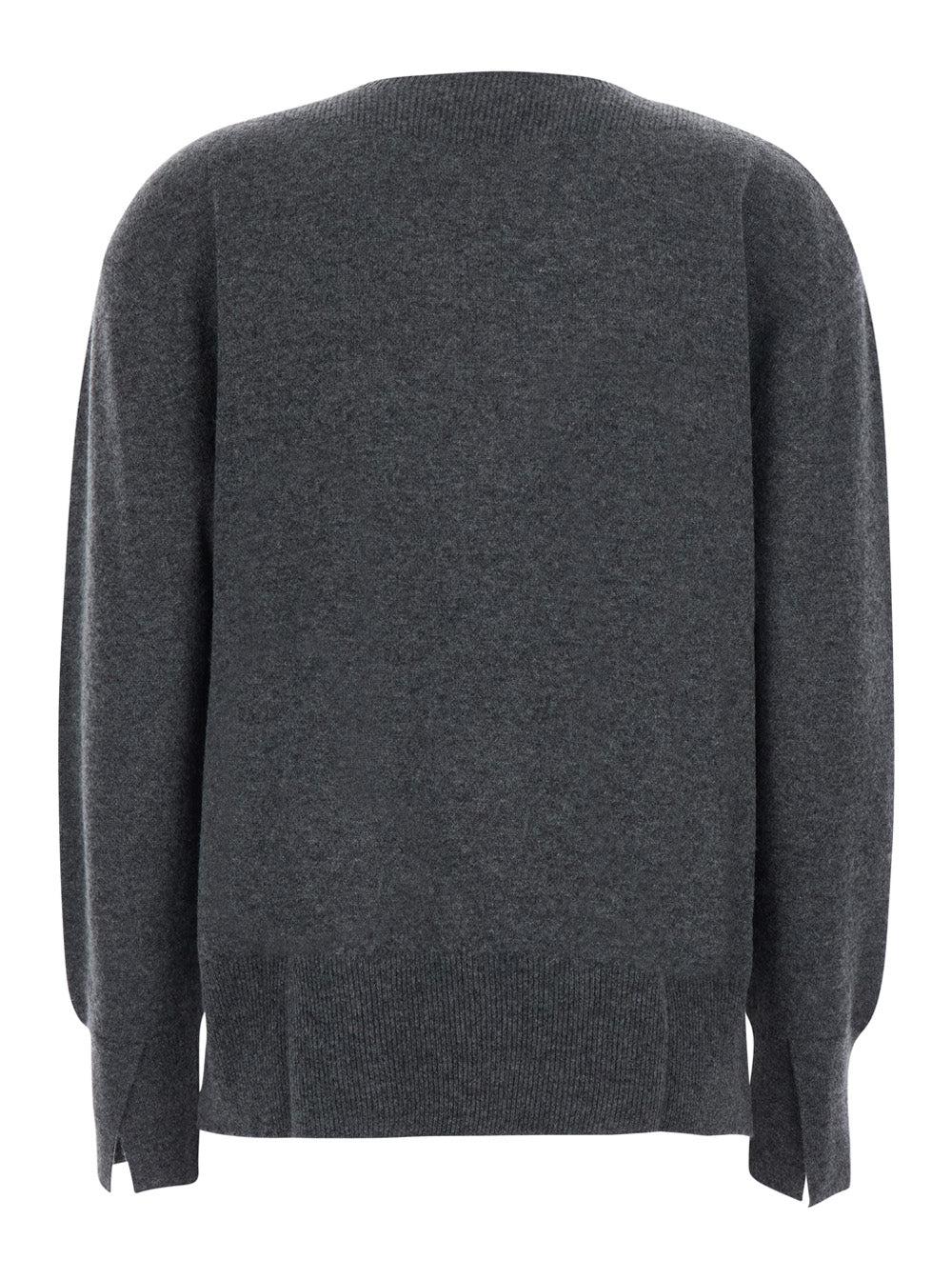 Semicouture Wool-Cashmere Blend Sweater — Gray, view 2