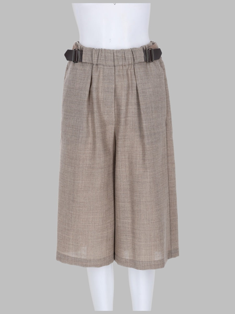Alysi Wool and Linen Blend Bermudas — Beige by Alysi