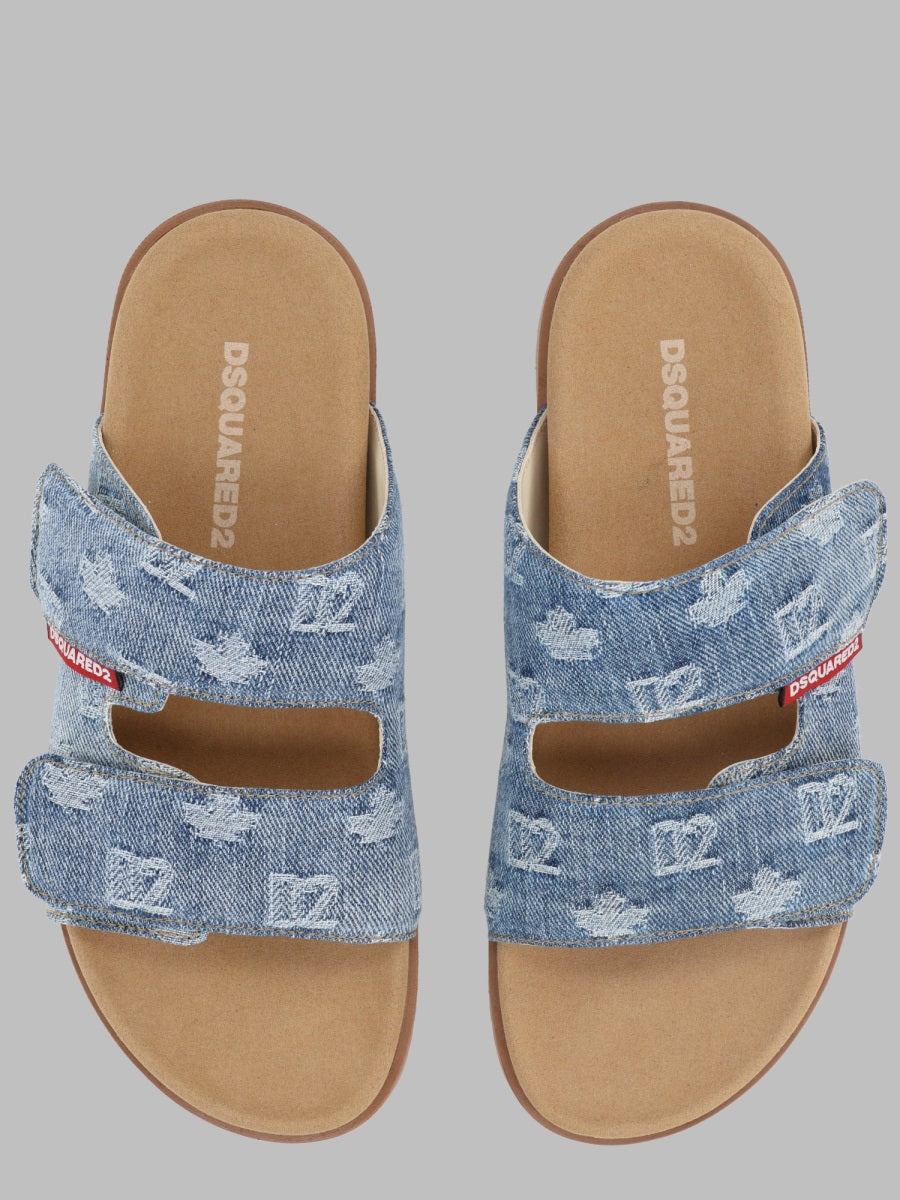 Dsquared2 Double Band Cotton Sandals — Multicolor, view 2