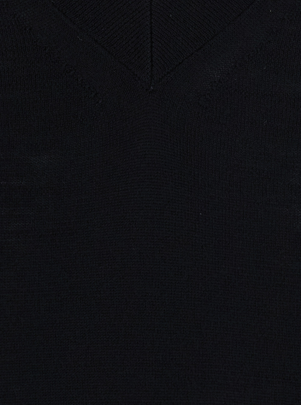 Semicouture Virgin Wool V-Neck Sweater — Black, view 3