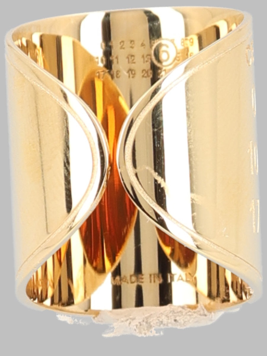 MM6 Maison Margiela Logo-Engraved Ring — Gold, view 2