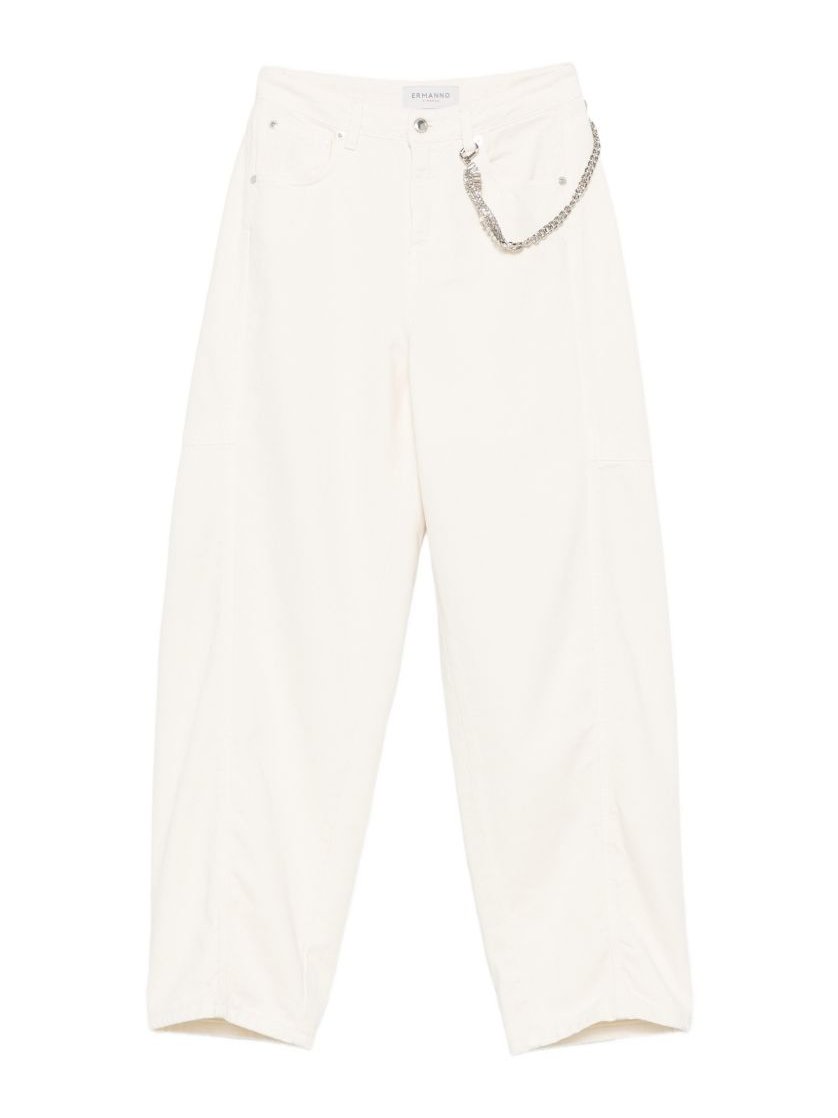 Ermanno Firenze Crystal-Embellished Trousers — white by Ermanno Firenze