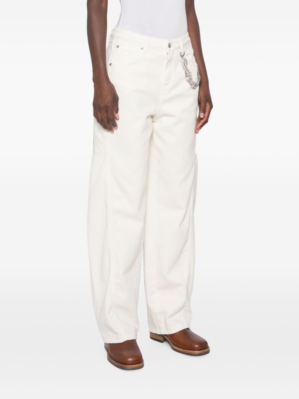 Ermanno Firenze Crystal-Embellished Trousers — white, view 2