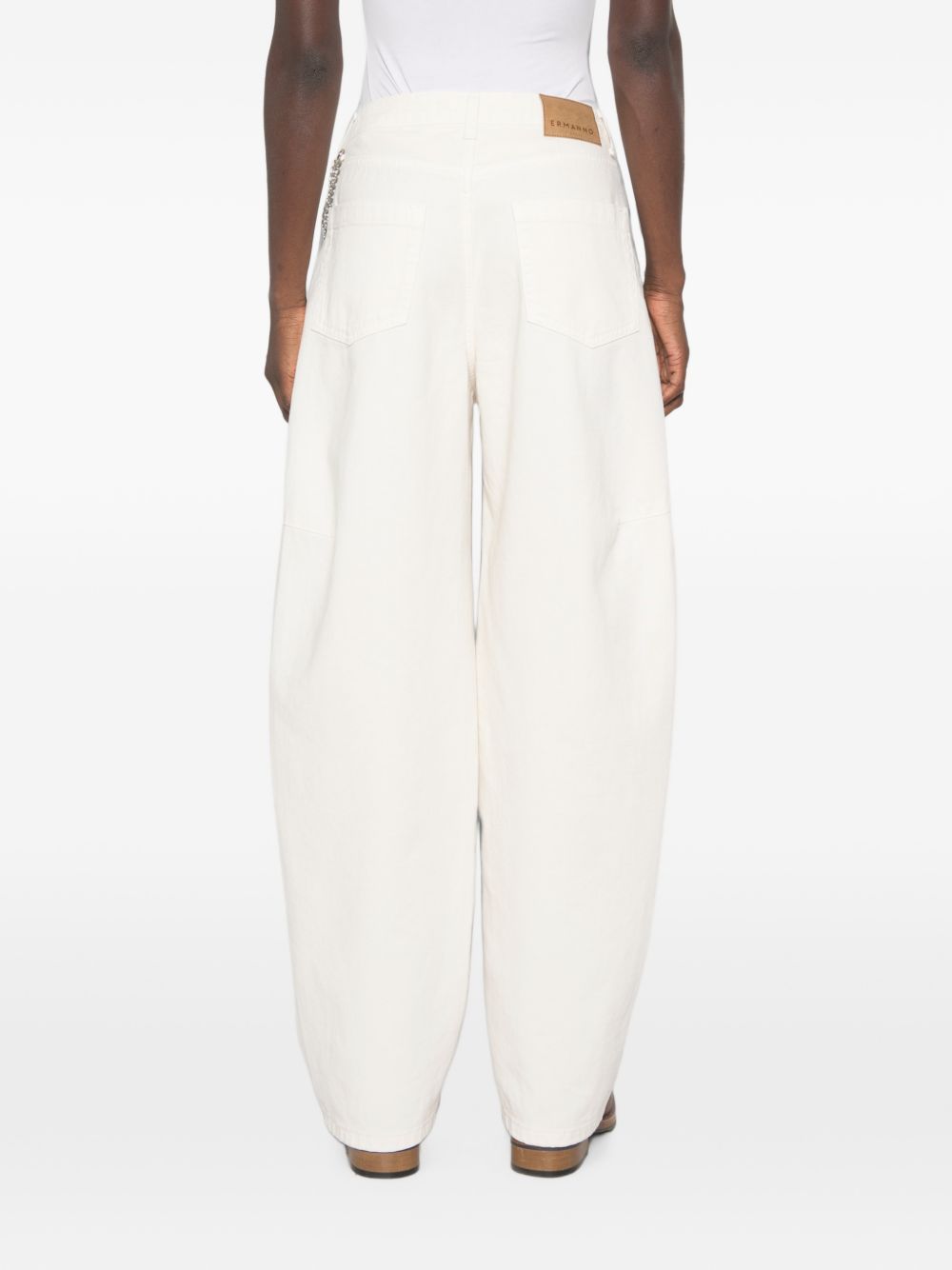 Ermanno Firenze Crystal-Embellished Trousers — white, view 4