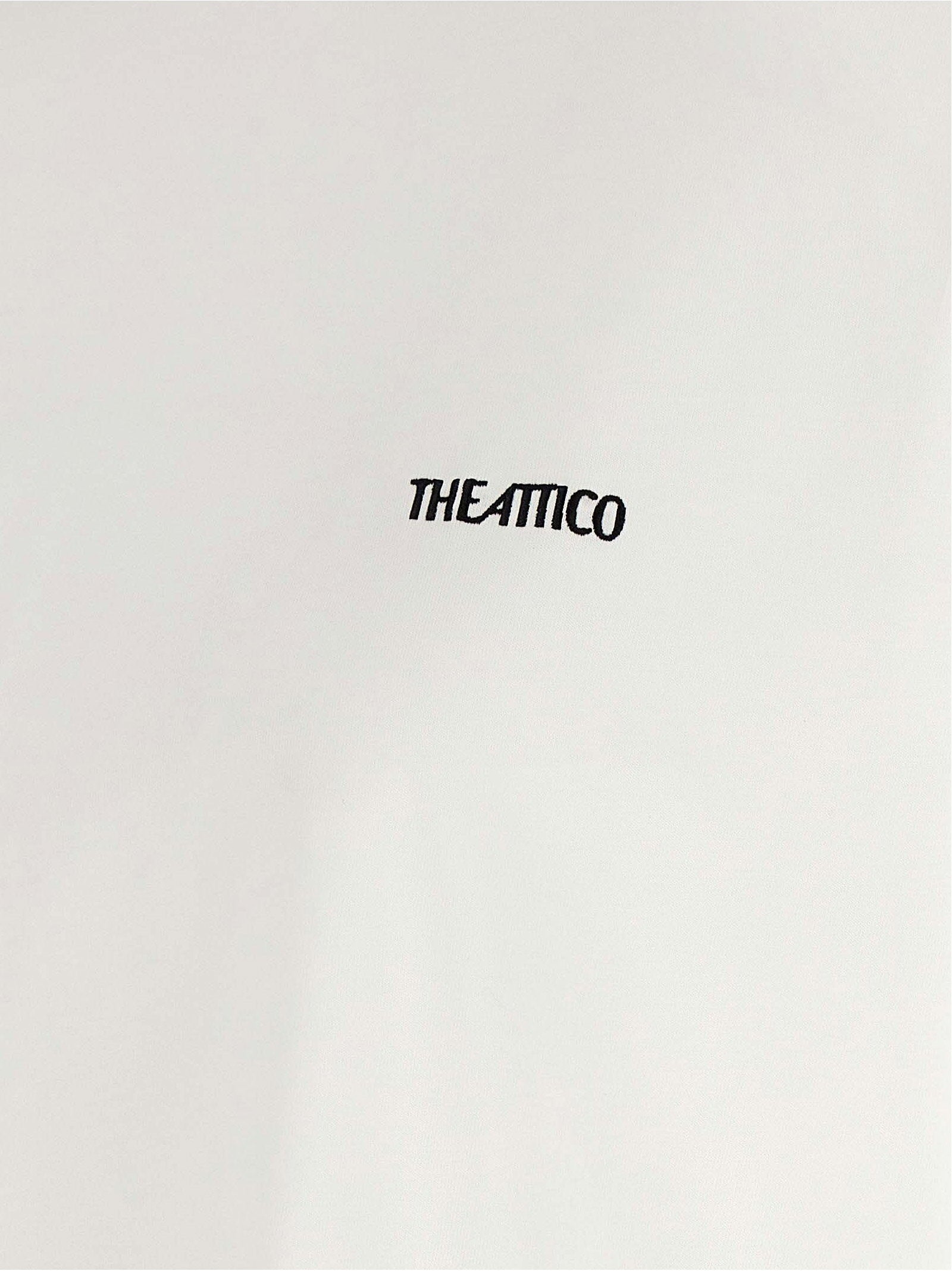 The Attico Mock-Neck Logo T-shirt — Cream, view 4