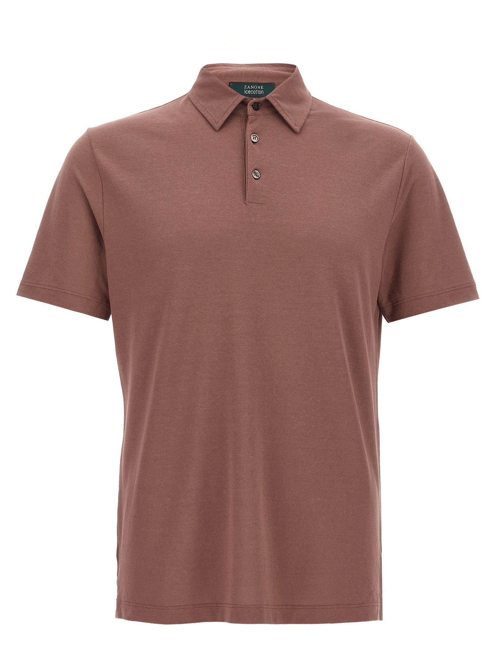 Zanone Ice Cotton Polo Shirt — mauve by Zanone