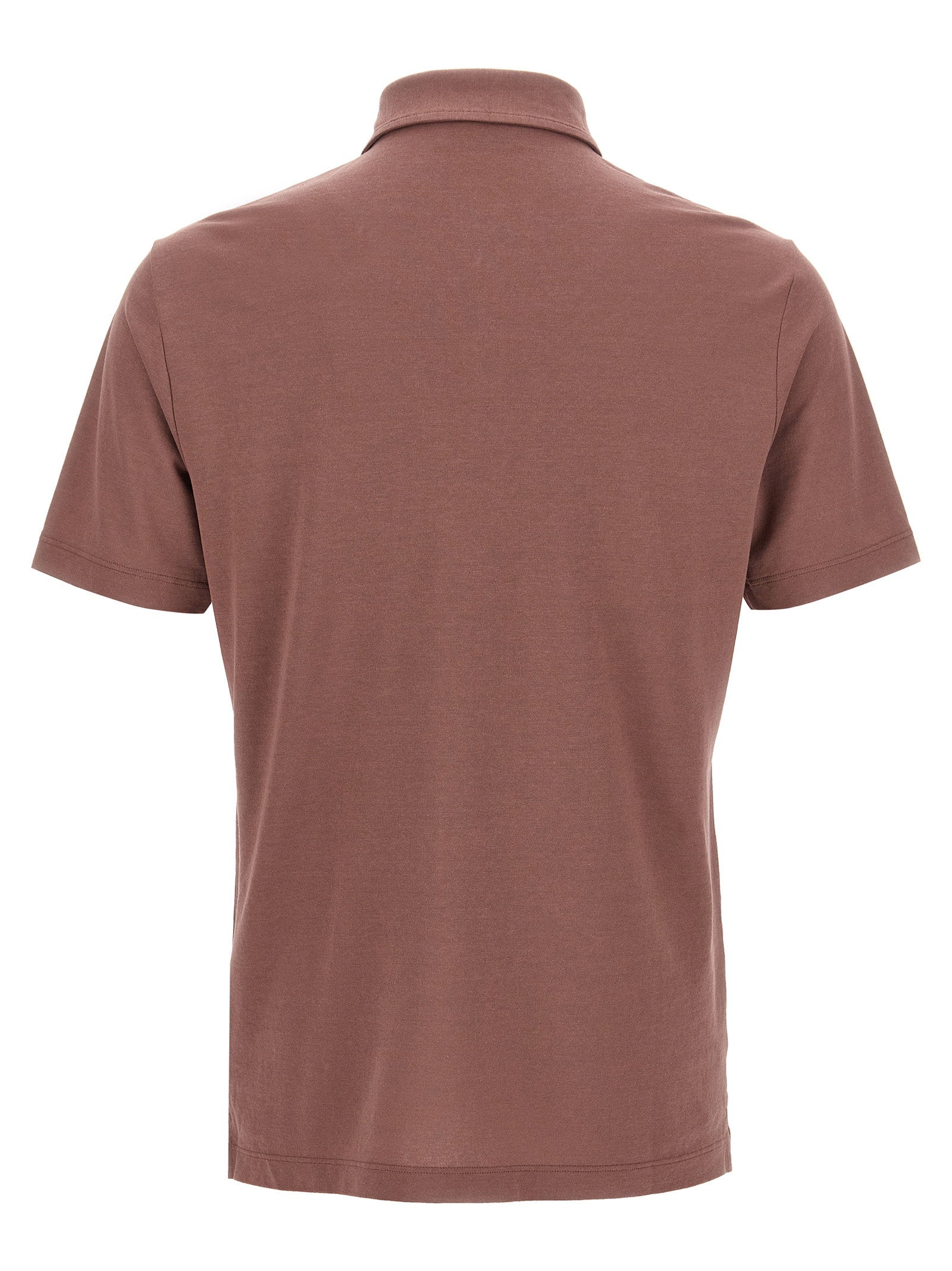 Zanone Ice Cotton Polo Shirt — mauve, view 2