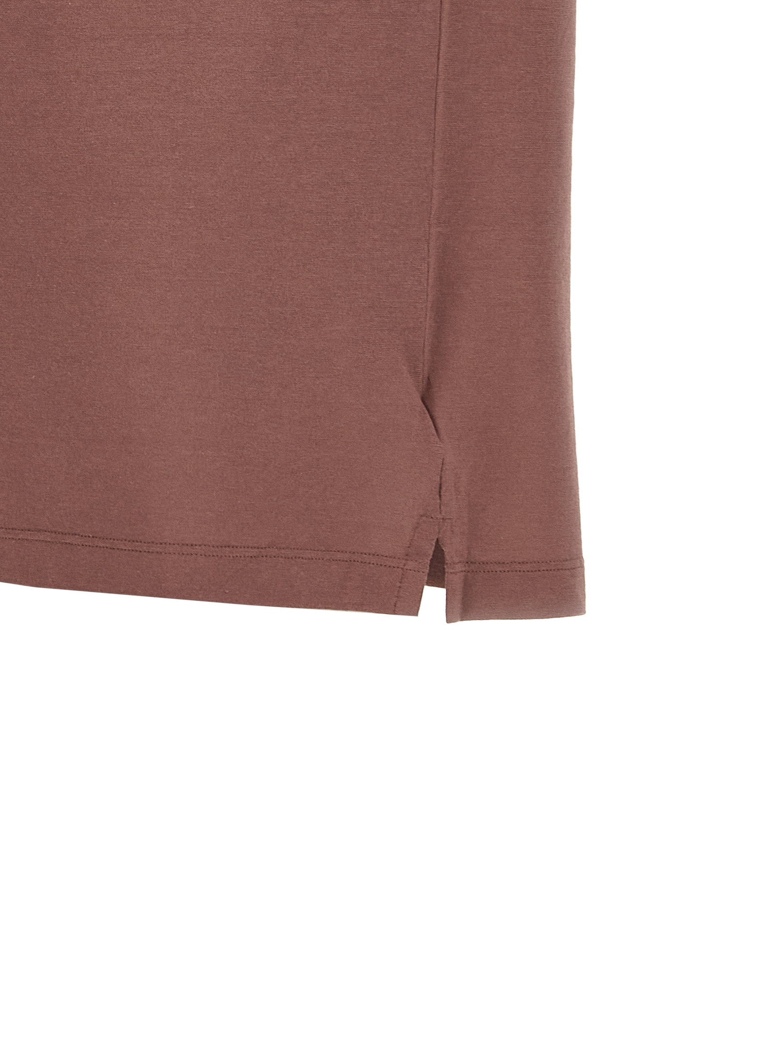 Zanone Ice Cotton Polo Shirt — mauve, view 4
