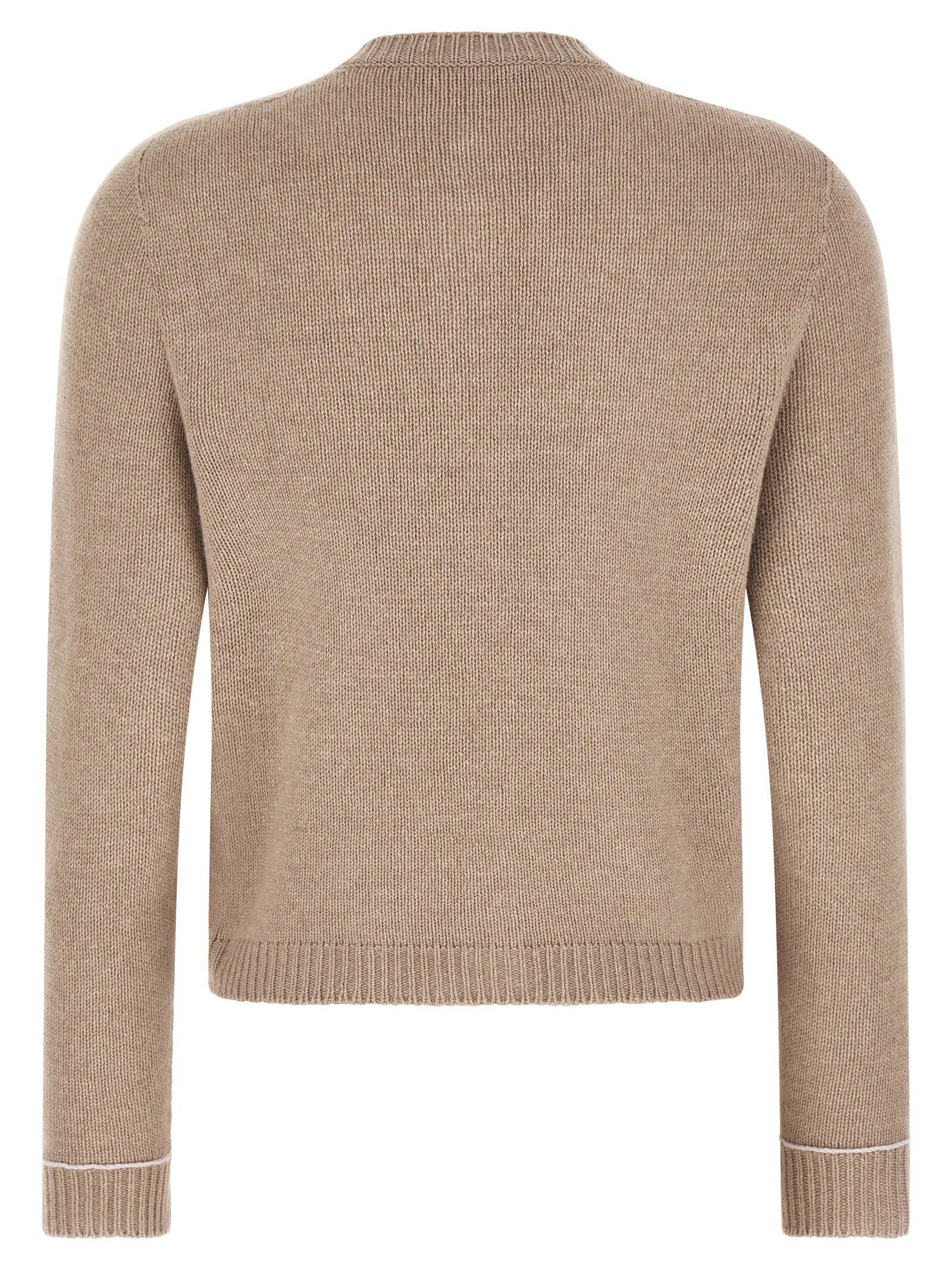Fabiana Filippi Virgin Wool Blend Cardigan — Beige, view 2