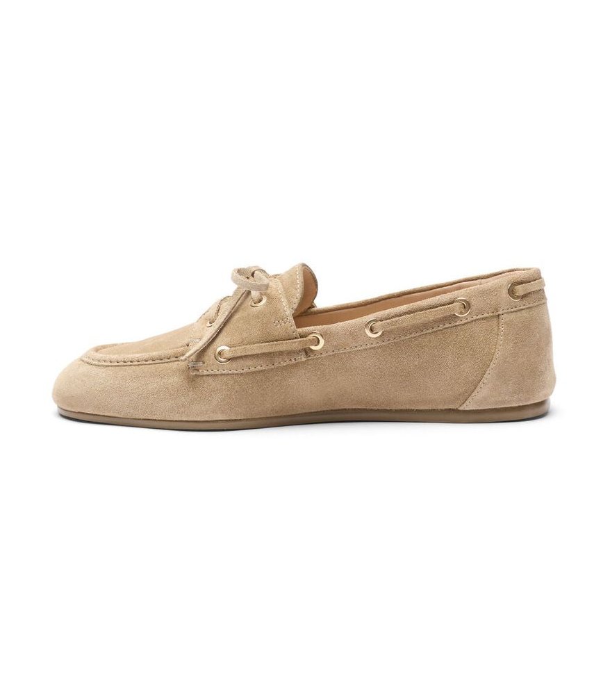 Stuart Weitzman Suede Boat Moccasin — Olive, view 3