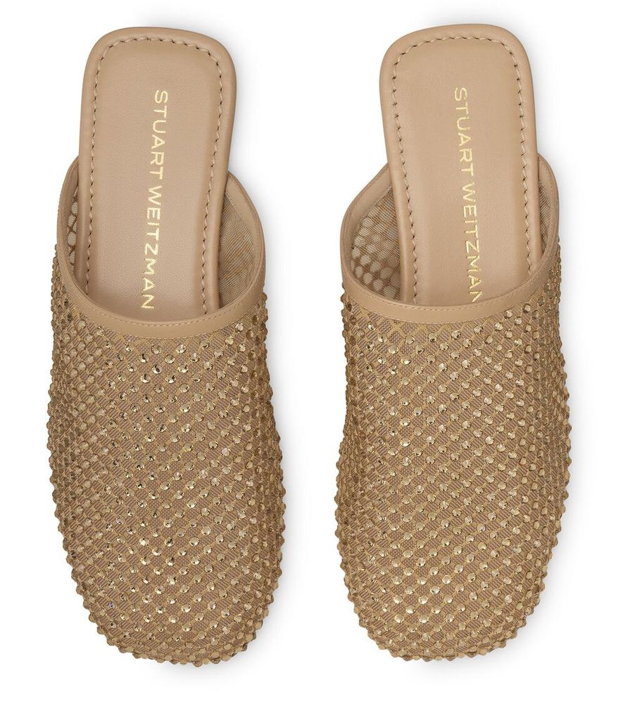 Stuart Weitzman Studded Suede Mule — Adobe, view 4
