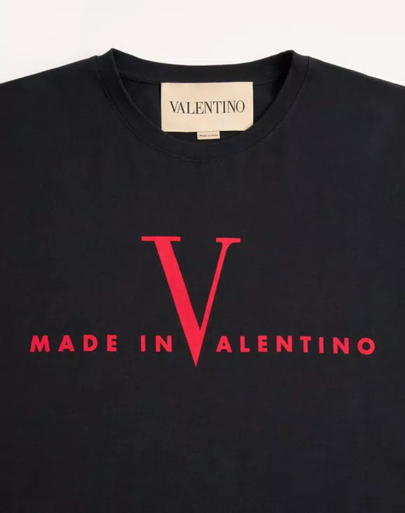 Valentino Garavani Logo-Embroidered T-Shirt — Black, view 2