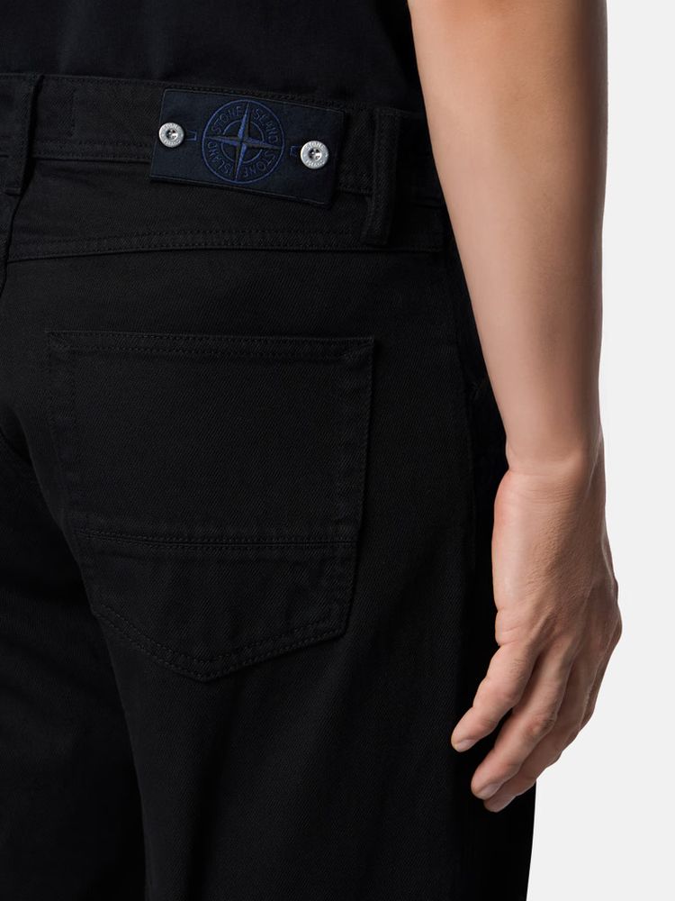 Stone Island Five-Pocket Denim Jeans — Black, view 5