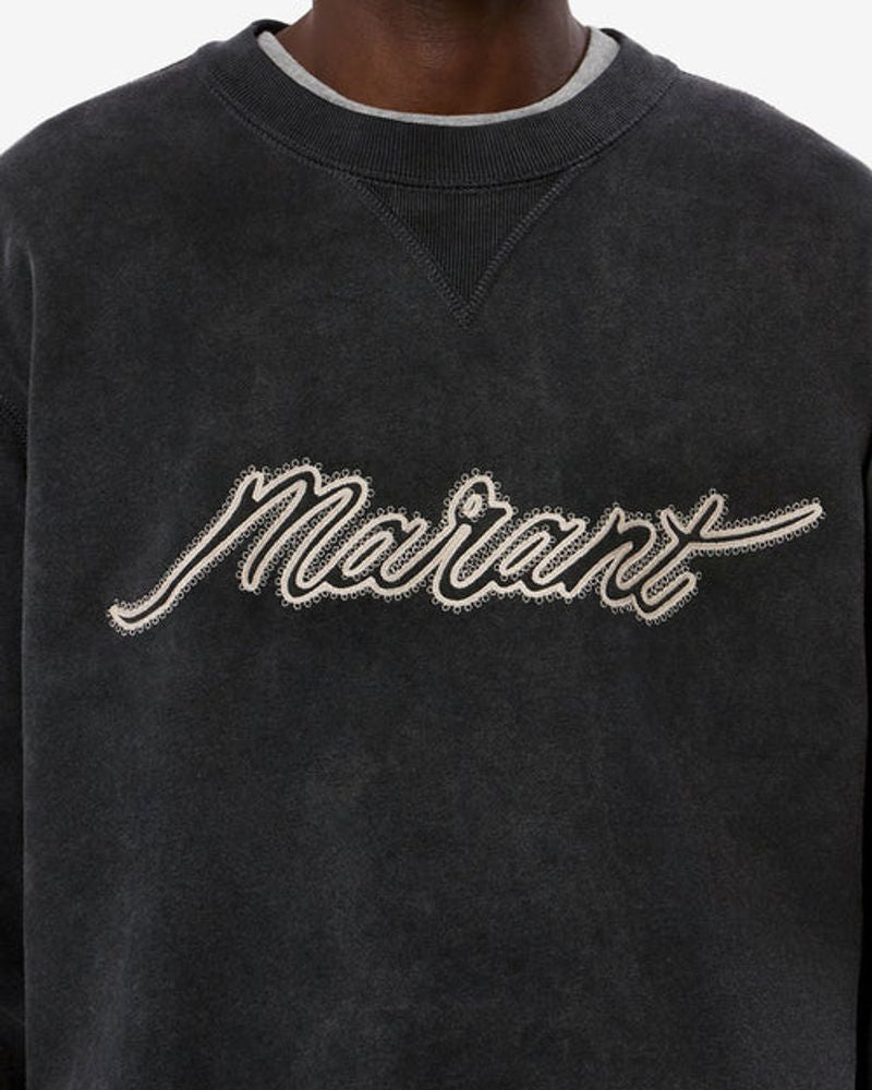 Marant Logo-Embroidered Sweatshirt — Black, view 3