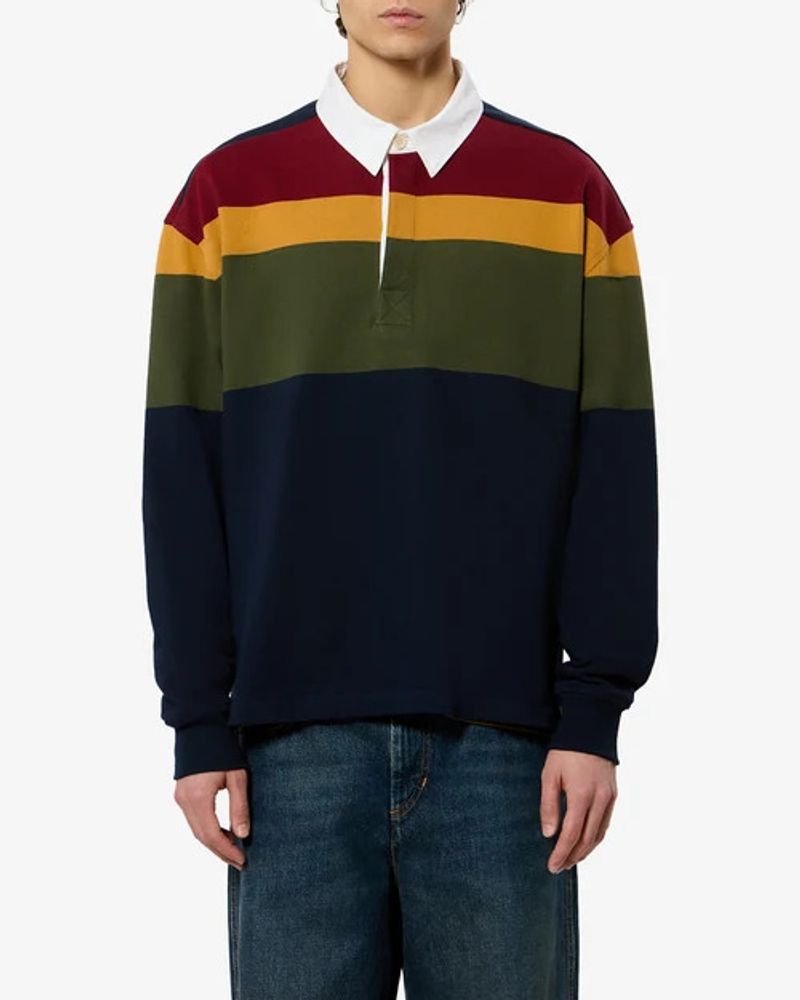 Marant Colour-Block Polo Shirt — Navy, view 2