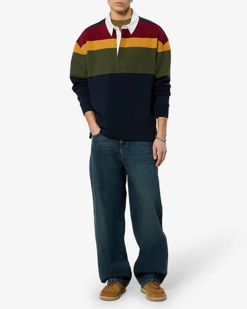 Marant Colour-Block Polo Shirt — Navy, view 3