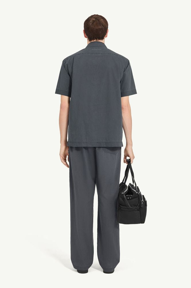 MM6 Maison Margiela Short-Sleeve Utility Shirt — Charcoal, view 2