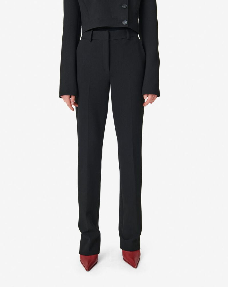 Iro Tailored Wool Trousers — Black, view 2