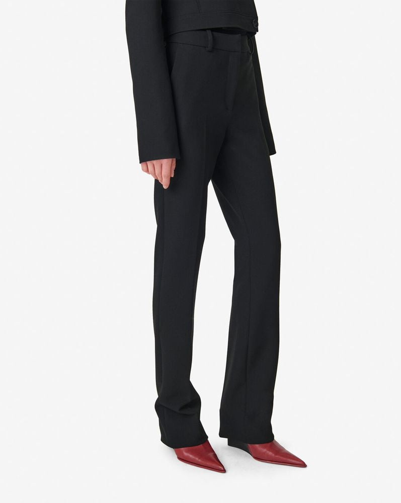 Iro Tailored Wool Trousers — Black, view 3