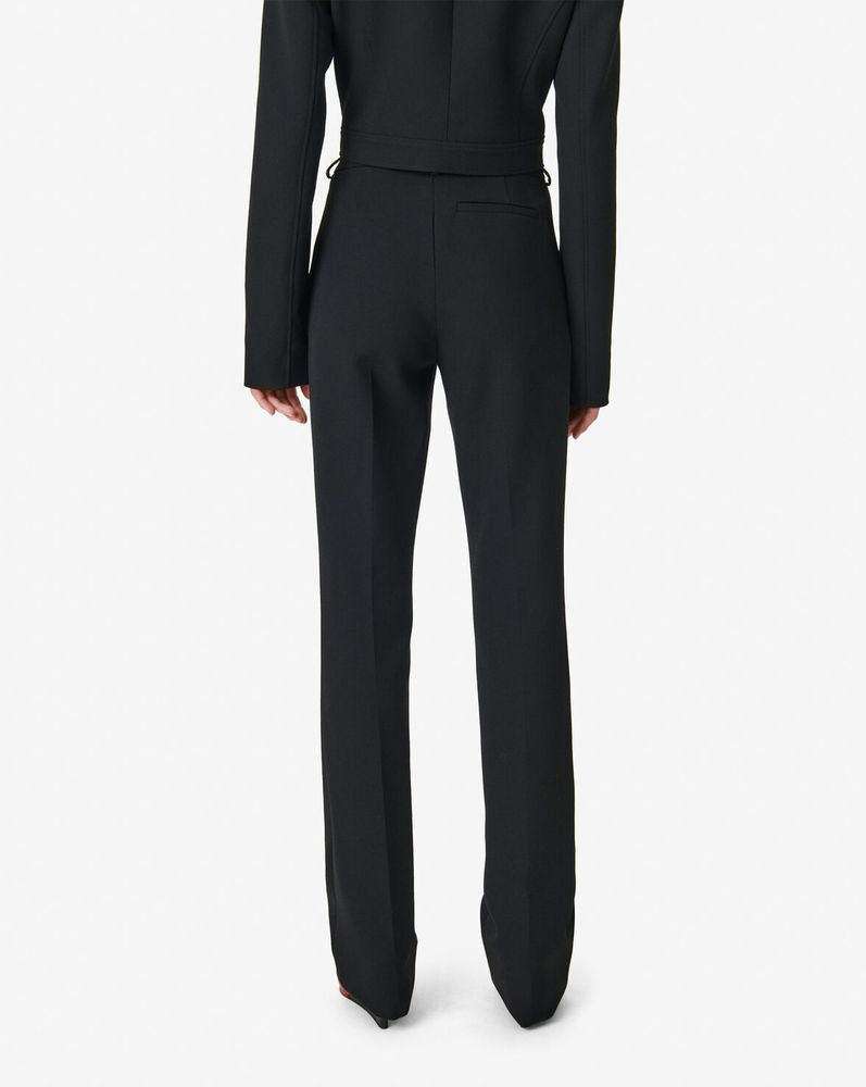Iro Tailored Wool Trousers — Black, view 4