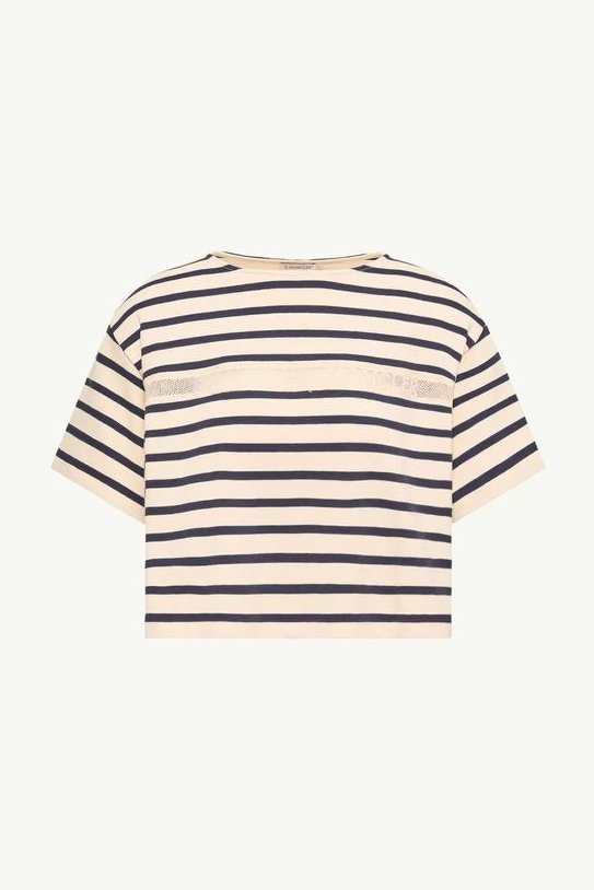 Moncler Striped Cotton T-Shirt — Navy by Moncler