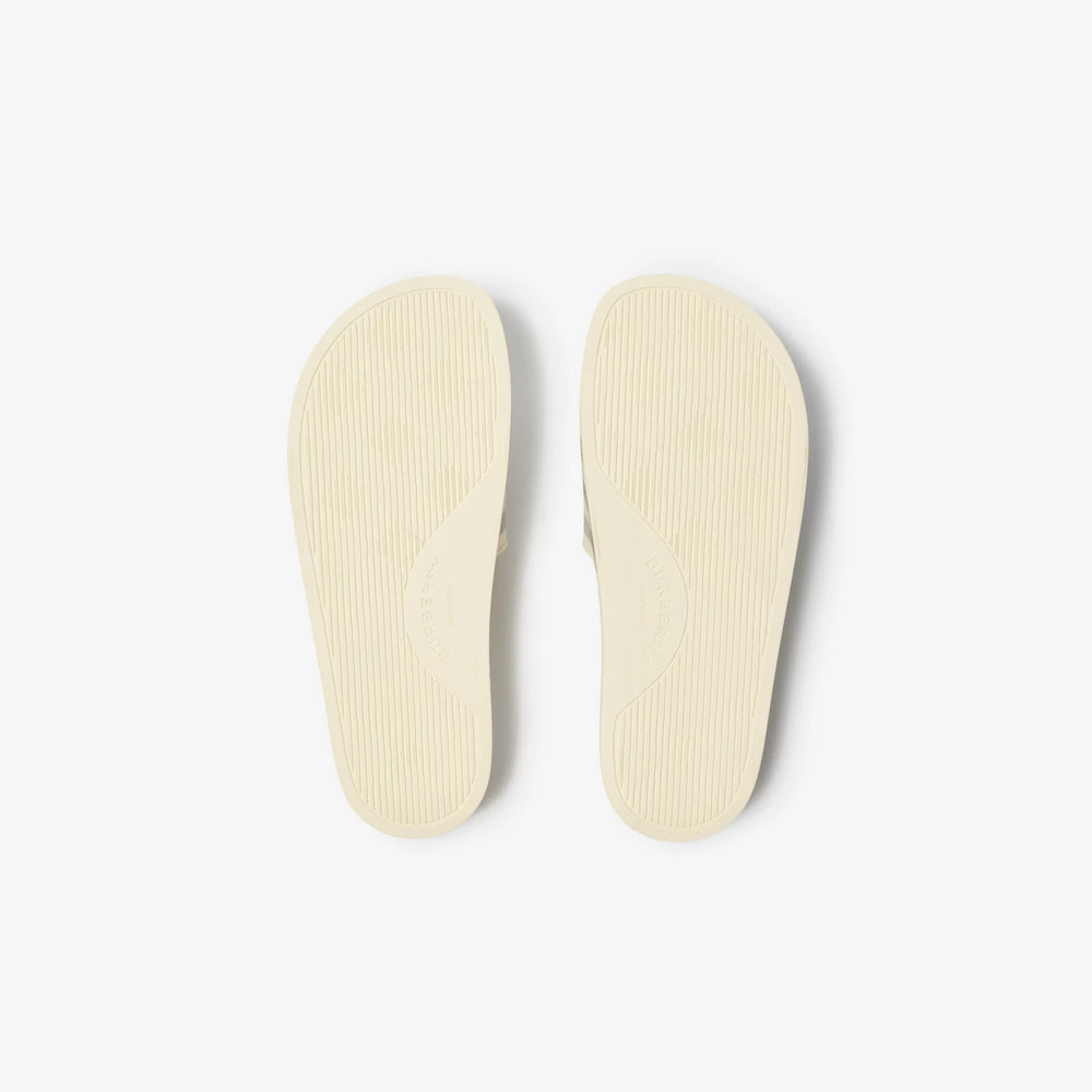 Burberry Check-Pattern Slide — Beige, view 4