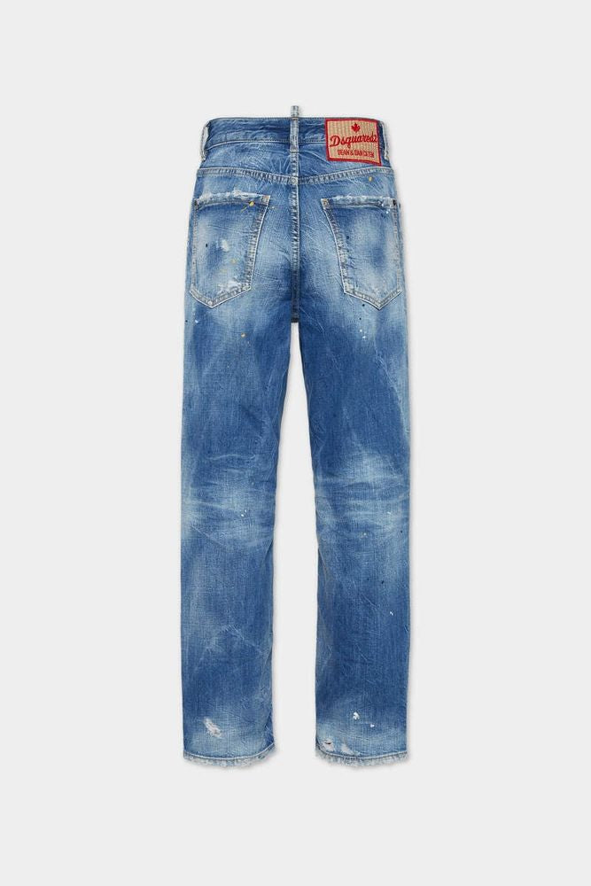 Dsquared2 High-Rise Distressed Denim Jeans — Blue, view 2